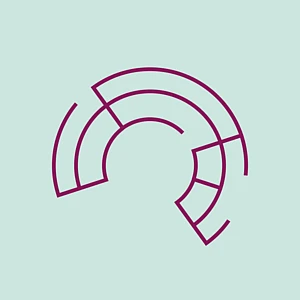 Icon eines kreisrunden Saals mit Sitzen