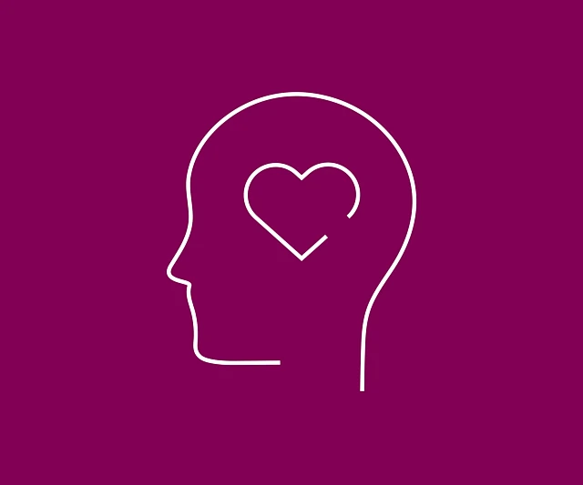 Icon eines Kopfes, der ein Herz enthält